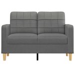 vidaXL Canapé à 2 places Gris foncé 120 cm Tissu