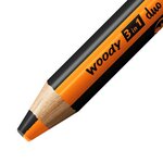 Crayon multi-talents woody 3 in 1 duo - orange-noir x 5 stabilo