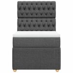 vidaXL Sommier à lattes de lit avec matelas Gris foncé 80x200 cm Tissu