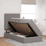 vidaXL Lit de rangement LED avec matelas Taupe 90 x 190 cm Tissu