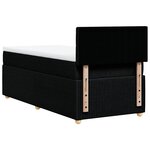 vidaXL Sommier à lattes de lit avec matelas Noir 100x200 cm Tissu