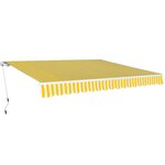 vidaXL Auvent pliable manuel 400 cm Jaune/blanc