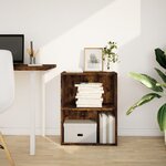vidaXL Bibliothèque chêne fumé 60x30x77 cm bois d'ingénierie