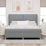 vidaXL Lit à ressorts avec matelas gris foncé 90x190 cm Gris clair