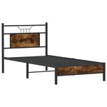 vidaXL Cadre de lit sans matelas chêne fumé 90x190cm bois d'ingénierie