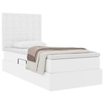 vidaXL Lit de Rangement Blanc pur 100 x 200 cm Cuir synthétique