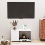 Vidaxl meuble tv blanc 60x24x32 cm aggloméré