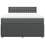 vidaXL Sommier à lattes de lit avec matelas Gris foncé 140x200cm Tissu