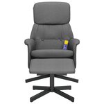 vidaXL Fauteuil de massage inclinable et repose-pieds gris foncé tissu
