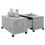 vidaXL Table basse gris béton 75x75x38 cm bois d'ingénierie