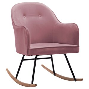 vidaXL Chaise à bascule Rose Velours
