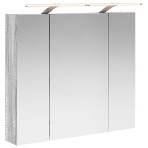 vidaXL Armoire Miroir de Salle de Bain Gris Sonoma 80 x 14.5 x 70 cm