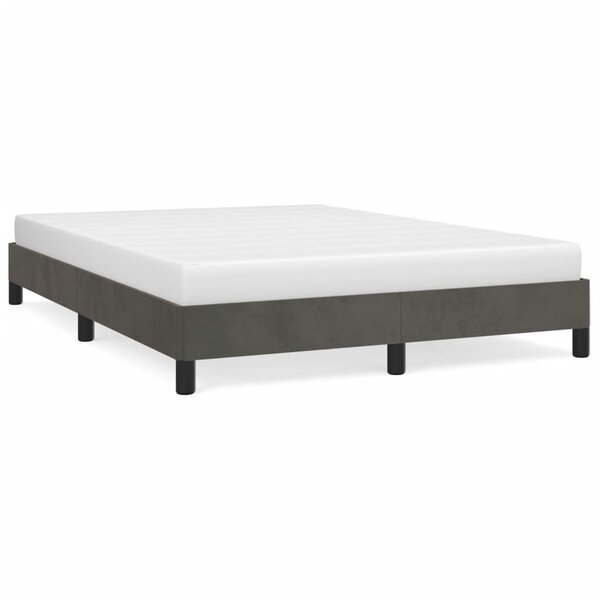 vidaXL Cadre de lit Gris foncé 140 x 200 cm Velours
