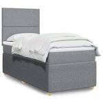 vidaXL Sommier à lattes de lit avec matelas gris clair 80x200 cm tissu