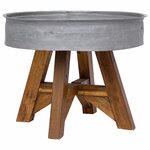 vidaXL Table basse bois de récupération mélangé 60x45 cm argenté