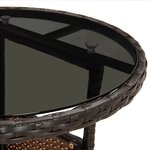 vidaXL Ensemble à manger de jardin et coussins 5Pièces marron rotin verre