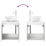 vidaXL Vanité de lavabo mural Blanc brillant 49 5 x 35 x 63 cm