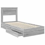 vidaXL Lit de Rangement Gris Sonoma 75 x 190 cm Bois d'ingénierie