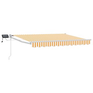 vidaXL Store rétractable manuel avec LEDs Jaune et blanc 3 5 x 2 m