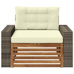 vidaXL Sofa de milieu extérieur Bois d'Acacia Massif Naturel