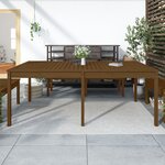 vidaXL Table de jardin marron miel 203 5x100x76 cm bois massif de pin