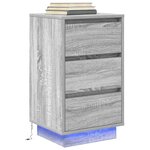 vidaXL Table de chevet avec lumières LED sonoma gris 38x34x65 cm