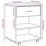 vidaXL Armoire roulante chêne artisanal 46x36x59 cm bois d'ingénierie