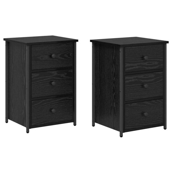 vidaXL Cabinet de Chevet avec tiroir Chêne noir 40 x 36 x 60 cm