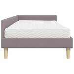 vidaXL Cadre de lit d'angle avec matelas 2 Pièces Taupe tissu