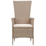 vidaXL Ensemble à manger de jardin avec coussins 3 Pièces Beige