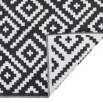 vidaXL Tapis d'extérieur blanc et noir 140x200 cm PP