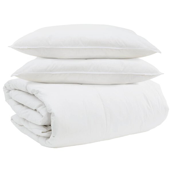vidaXL Ensemble de Duvet avec oreiller 3 pièces Blanc Plume de canard