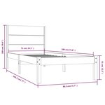 vidaXL Cadre de lit bois massif 75x190 cm petit simple