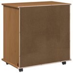 vidaXL Cabinet roulant avec roue Marron miel 63 5 x 39 x 65 5 cm