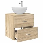 vidaXL Vanité de lavabo mural Chêne Sonoma 49 5 x 41 x 64 5 cm