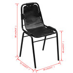 vidaXL Chaises à manger lot de 2 noir cuir véritable