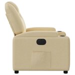 vidaXL Fauteuil inclinable électrique Crème Tissu