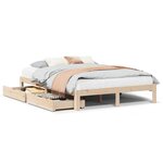 vidaXL Cadre de lit avec tiroirs sans matelas 140x200 cm