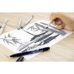 Marqueur base alcool double pointe abt pro 969 chocolat x 6 tombow