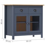 vidaXL Buffet Hill Gris 90x40x80 cm Bois de pin solide