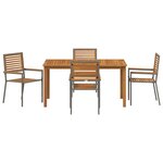 vidaXL Ensemble de salle à manger pour jardin 5 Pièces Gris Poly rotin