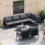 vidaXL Ensemble de canapé de jardin 7 Pièces Anthracite Acier & tissu