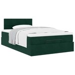 vidaXL Lit ottoman avec matelas vert foncé 120x190 cm velours