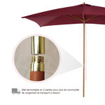 Parasol droit rectangulaire de jardin 2 95L x 2l x 2 55H m rouge bordeaux