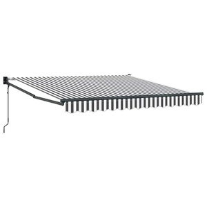 vidaXL Auvent rétractable anthracite/blanc 3x2 5 m tissu et aluminium