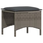 vidaXL Salon de jardin 4 Pièces avec coussins forme L gris résine tressée