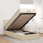 vidaXL Cadre de lit ottoman avec matelas crème 80x200 cm tissu