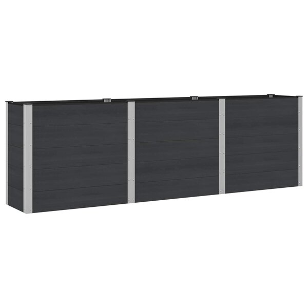 vidaXL Jardinière surélevée Noir 300 x 50 x 91 cm WPC et Aluminium