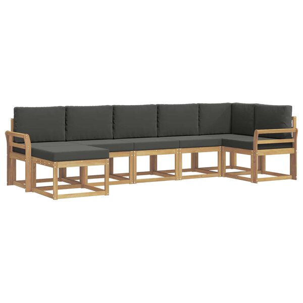 vidaXL Ensemble de canapés d'extérieur 7 pc Blanc et anthracite