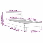 vidaXL Cadre de lit Chêne noir 90 x 200 cm Bois d'ingénierie